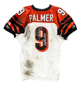 2010 Carson Palmer Game Worn Signed Cincinnati Bengals Jersey(Breast Cancer Awareness) (NFL/PSA LOA)